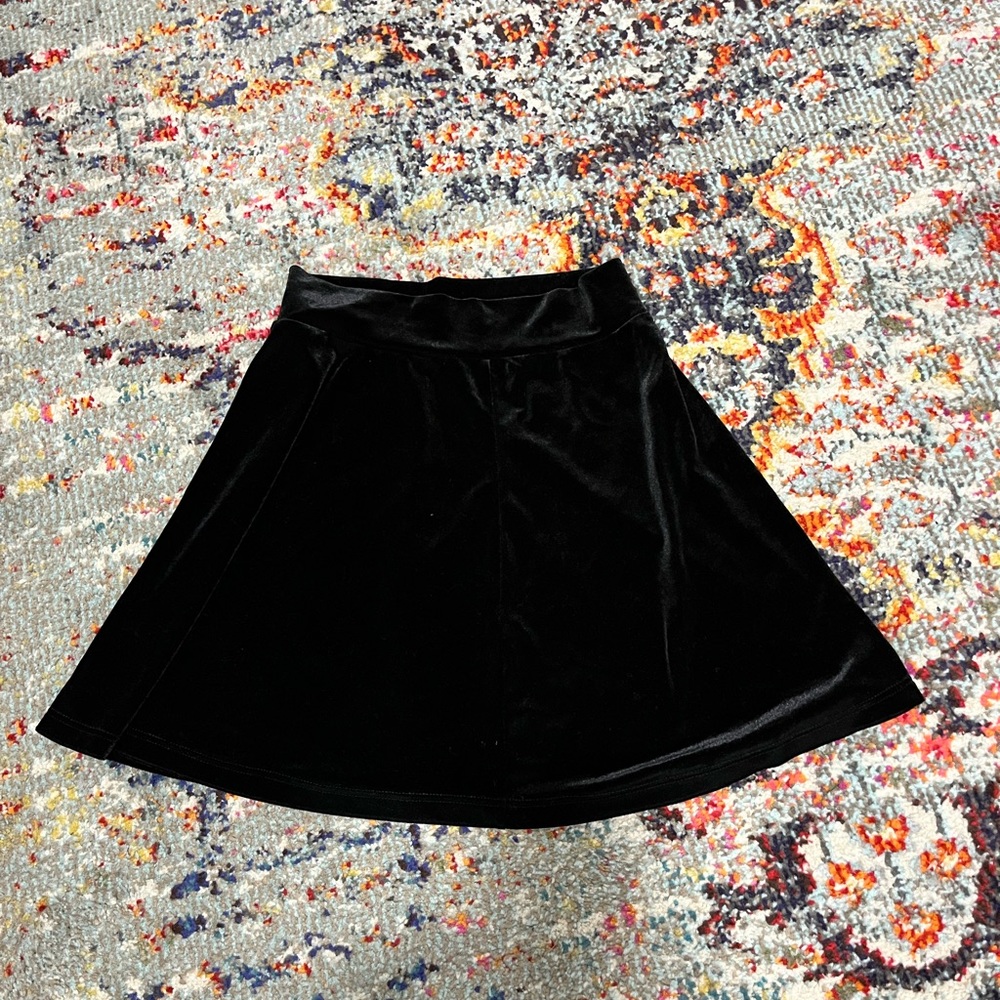 Pins and Needles velvet skater skirt.